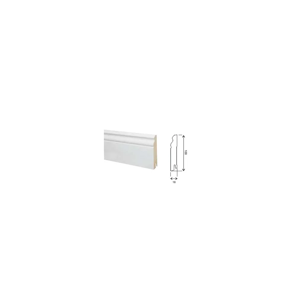 BATTISCOPA BAROCCO IN MDF BIANCO