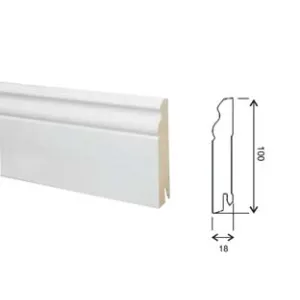 BATTISCOPA BAROCCO IN MDF BIANCO