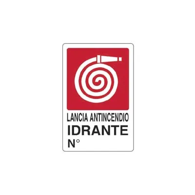 CARTELLO "LANCIA ANTINCENDIO IDRANTE N°"