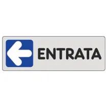 TARGHETTA ADESIVA "ENTRATA" (FRECCIA A SINISTRA)