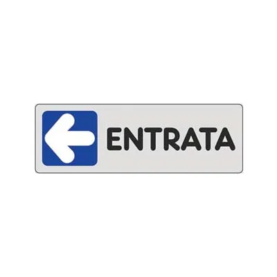 TARGHETTA ADESIVA "ENTRATA" (FRECCIA A SINISTRA)