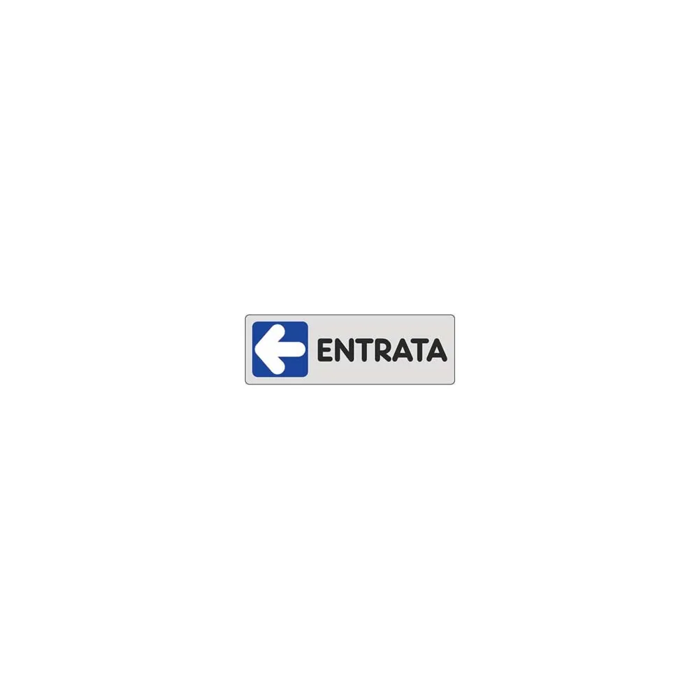 TARGHETTA ADESIVA "ENTRATA" (FRECCIA A SINISTRA)