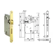 SERRATURA PATENT INFILARE CENTRO BORDO TONDO OTTONATO