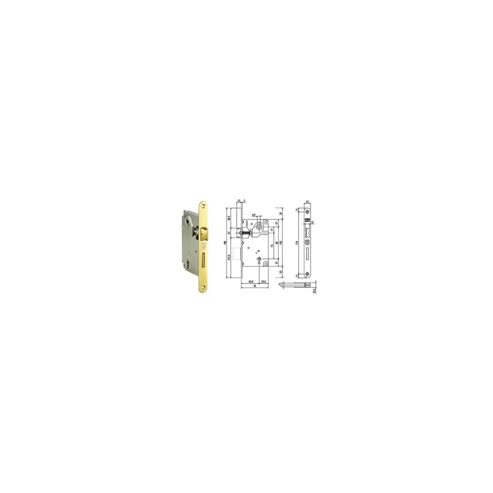 SERRATURA PATENT INFILARE CENTRO BORDO TONDO OTTONATO