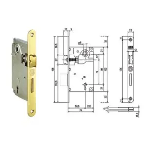 SERRATURA PATENT INFILARE CENTRO BORDO TONDO OTTONATO