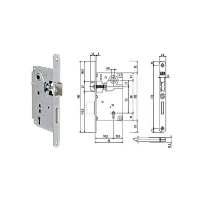 SERRATURA PATENT DA INFILARE CENTRO BORDO TONDO CROMATO