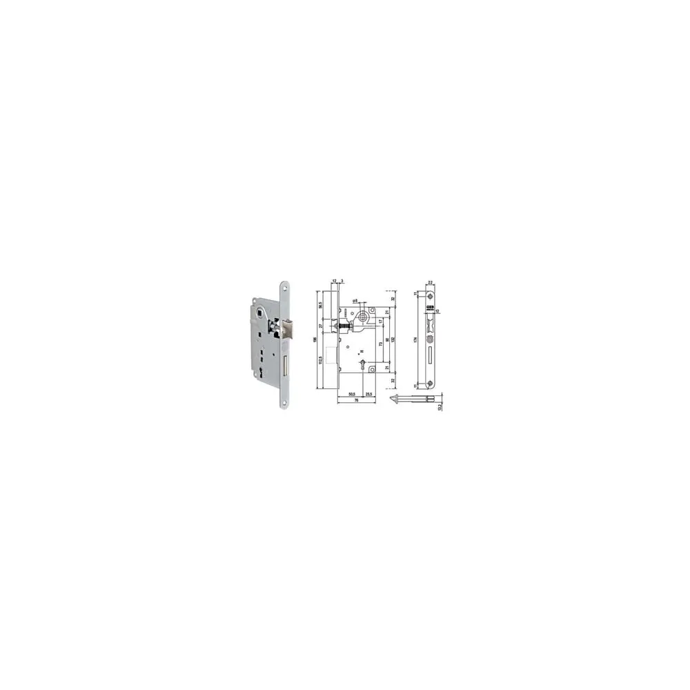 SERRATURA PATENT DA INFILARE CENTRO BORDO TONDO CROMATO