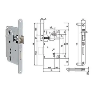 SERRATURA PATENT DA INFILARE CENTRO BORDO TONDO CROMATO