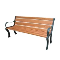 PANCHINA PESANTE GHISA BRONZATA LEGNO CON BRACCIOLI COLOR TEAK