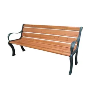 PANCHINA PESANTE GHISA BRONZATA LEGNO CON BRACCIOLI COLOR TEAK