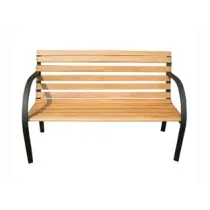 PANCHINA LEGGERA GHISA NERA LEGNO COLORE NATURALE
