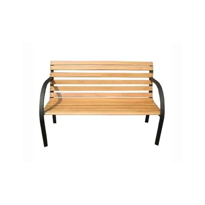 PANCHINA LEGGERA GHISA NERA LEGNO COLORE NATURALE