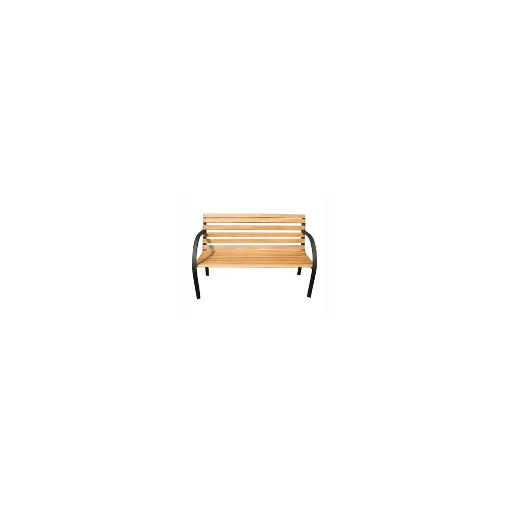 PANCHINA LEGGERA GHISA NERA LEGNO COLORE NATURALE