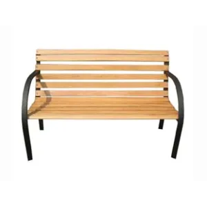 PANCHINA LEGGERA GHISA NERA LEGNO COLORE NATURALE