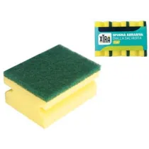 SPUGNA ABRASIVA GIALLA SALVADITA CON FIBRA VERDE