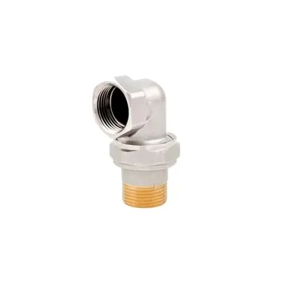 RACCORDO CURVO A 3 PEZZI IN OTTONE NICHELATO CON O-RING ART.162