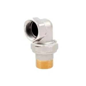 RACCORDO CURVO A 3 PEZZI IN OTTONE NICHELATO CON O-RING ART.162