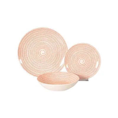 SERVIZIO DI PIATTI SPIRALE MATTONE IN PORCELLANA