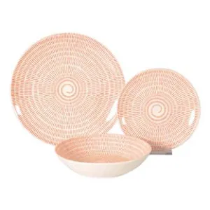 SERVIZIO DI PIATTI SPIRALE MATTONE IN PORCELLANA