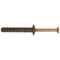 TASSELLO PREMONTATO IN NYLON BORDO PIATTO CON VITE INOX A2 RAMATA TBB
