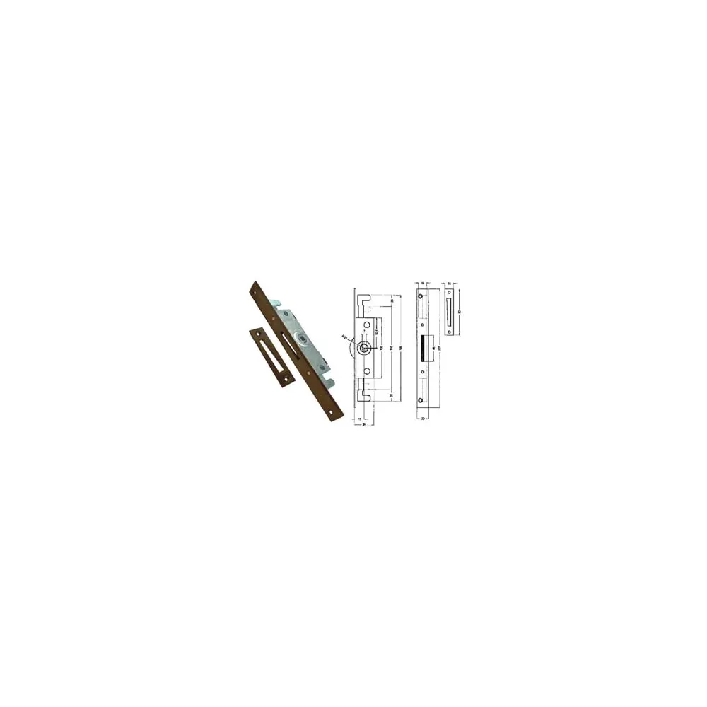 CREMONESE TRIPLICE CHIUSURA PER FINESTRA BORDO QUADRO BRONZATO