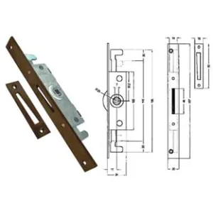 CREMONESE TRIPLICE CHIUSURA PER FINESTRA BORDO QUADRO BRONZATO