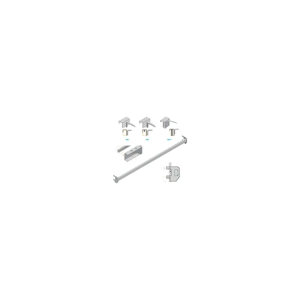 BARRA UNIVERSALE CROMATA CON FORI PASSANTI INTERASSE MM.25