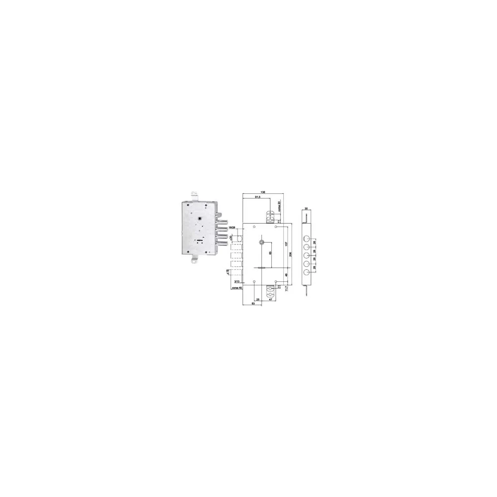 SERRATURA TRIPL.APPLICARE CATENACCIO+SCR. D.MAPPA BLINDATE 608-F1