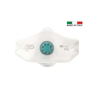 MASCHERINE CON VALVOLA FFP2 SERIE BLS 680 NEXT IMBUSTATA SINGOLARMENTE