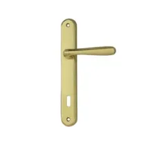 MANIGLIA GOCCIA CON PLACCA IN ZAMA FINITURA OTTONE LUCIDO