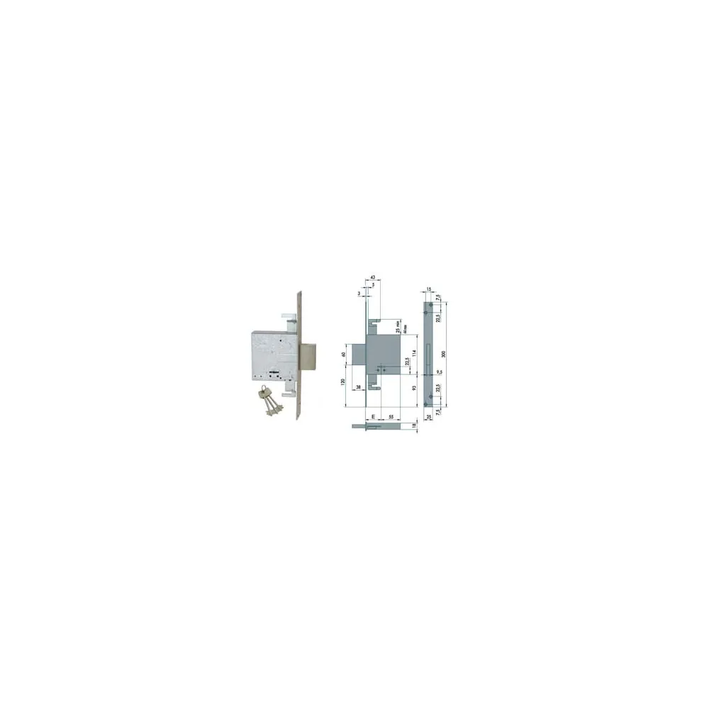 SERRATURA TRIPLICE DA INFILARE DOPPIA MAPPA 57015
