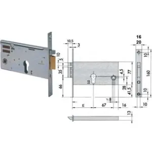 ELETTROSERRATURA DA INFILARE PER FASCE MM.77 H 14350 14351