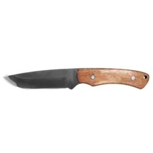COLTELLO LAMA INOX CON MANICO IN LEGNO E FODERO