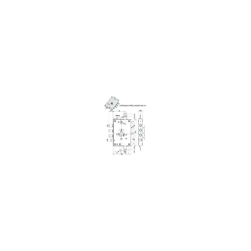 SERRATURA TRIPL.APPLICARE SCROCCO CAT.PROL.+ 10 CILINDRO EU 85571/37