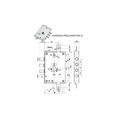SERRATURA TRIPL.APPLICARE SCROCCO CAT.PROL.+ 10 CILINDRO EU 85571/37