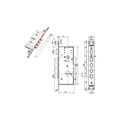 SERRATURA TRIPLICE INFILARE CON SCROCCO DOPPIA MAPPA BLINDATE 72140/28