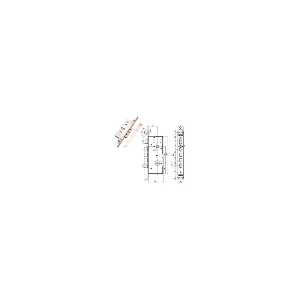 SERRATURA TRIPLICE INFILARE CON SCROCCO DOPPIA MAPPA BLINDATE 72140/28
