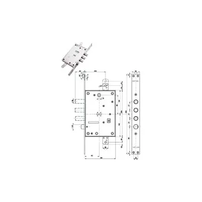SERRATURA TRIPLICE INFILARE CON SCROCCO DOPPIA MAPPA BLINDATE 52771/37