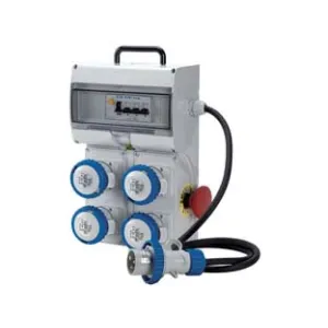 QUADRO KEY BOX ASC CON PULSANTE DI EMERGENZA 4 PRESE INDUSTRIALI IP67