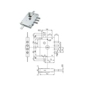 SERRATURA TRIPLICE APPLICARE CON SCROCCO DOPPIA MAPPA BLIND. HEAVY