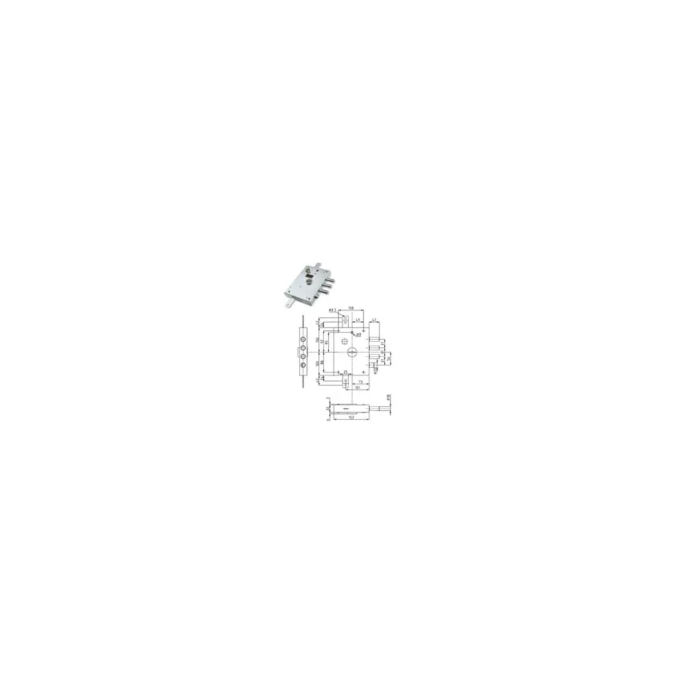 SERRATURA TRIPLICE APPLICARE CON SCROCCO DOPPIA MAPPA BLIND. HEAVY