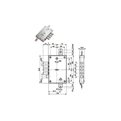 SERRATURA TRIPLICE APPLICARE CON SCROCCO DM BLINDATE 52571/28