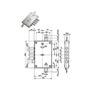 SERRATURA TRIPLICE APPLICARE CON SCROCCO DM BLINDATE 52571/28
