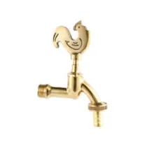 RUBINETTO ARTISTICO IN OTTONE ORO LUCIDO GALLO LIMP