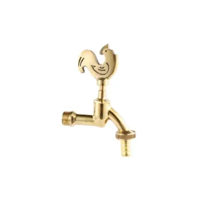 RUBINETTO ARTISTICO IN OTTONE ORO LUCIDO GALLO LIMP