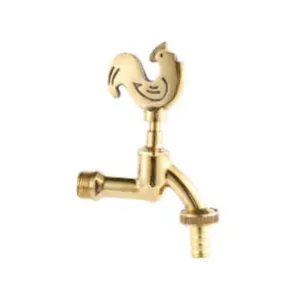 RUBINETTO ARTISTICO IN OTTONE ORO LUCIDO GALLO LIMP