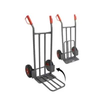 CARRELLO PORTATUTTO PESANTE CON PIANO RIBALTABILE PORTATA MAX KG.250