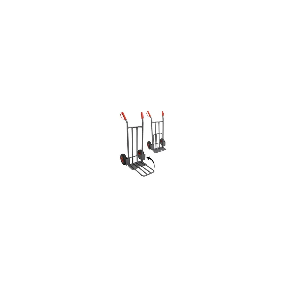 CARRELLO PORTATUTTO PESANTE CON PIANO RIBALTABILE PORTATA MAX KG.250