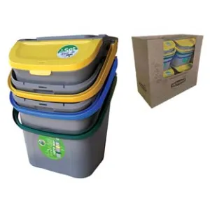 SET PATTUMIERA PER RACCOLTA DIFFERENZIATA LT.28 PZ.3