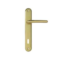 MANIGLIA TORINO CON PLACCA IN ZAMA FINITURA OTTONE LUCIDO